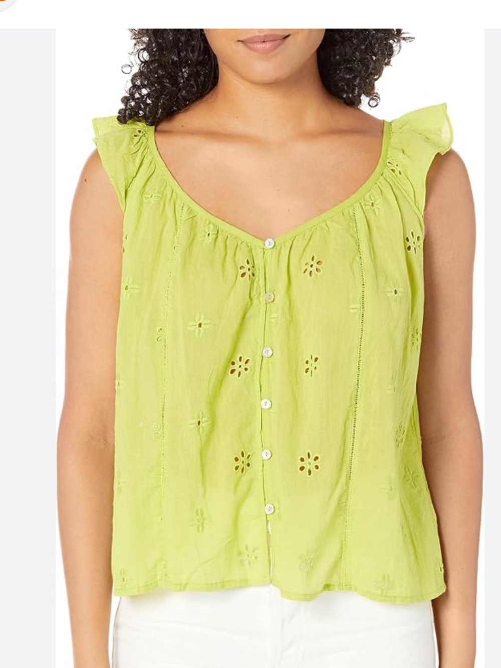 Velvet by Graham & Spencer Coco Cotton Eyelet Top Lime Msrp $145 Size XL
